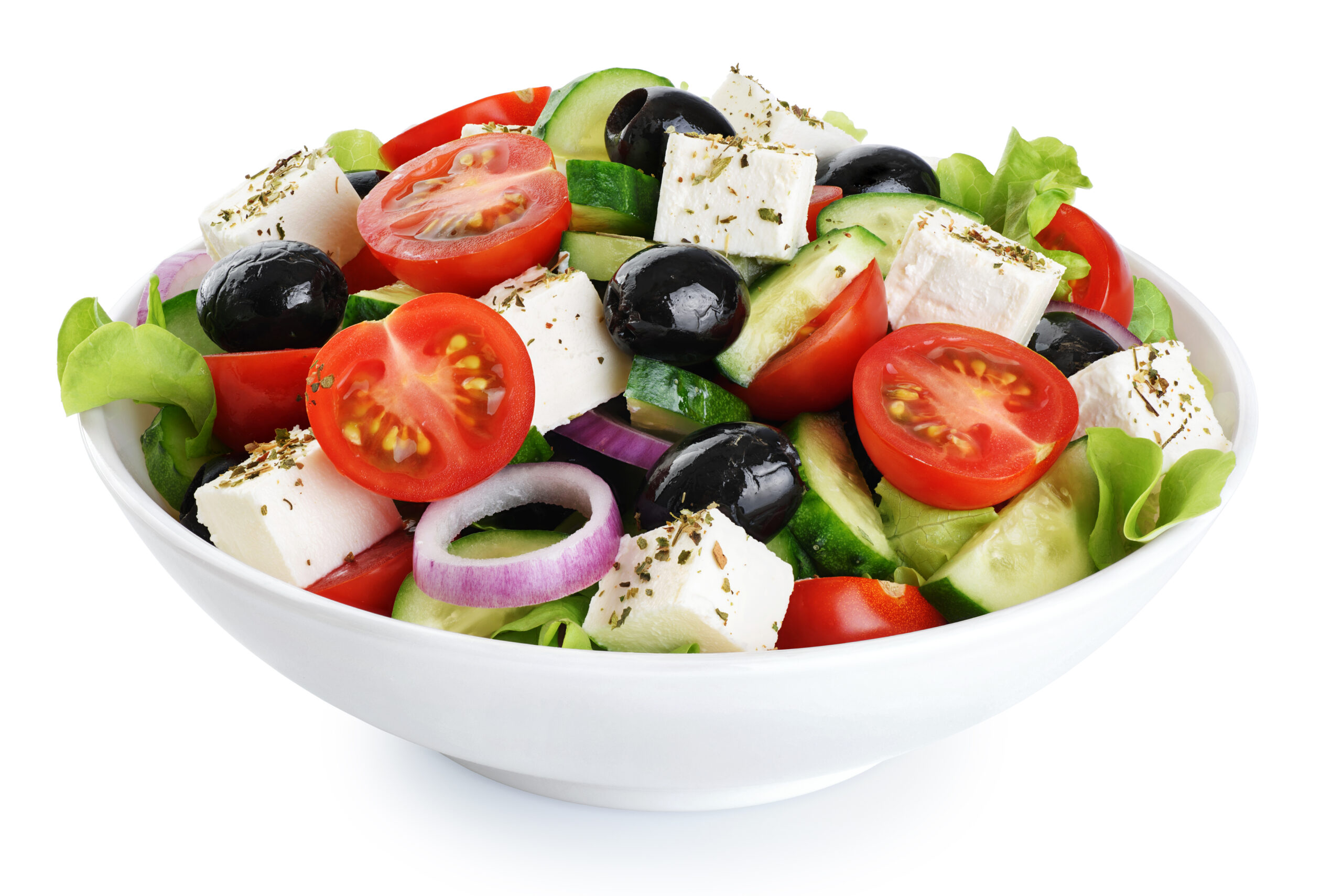 Greek Salad on a plate.